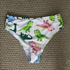 High waisted dinosaur bikini bottoms